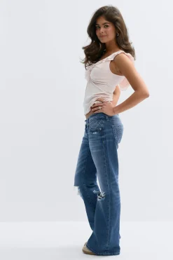 Gina Tricot 14+ hip hug ooe jean petite Blå Clearance