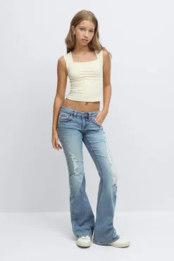 Gina Tricot Iconic twisted jeans Blå Sale