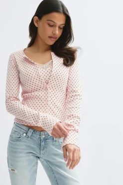 Gina Tricot 14+ 2 in 1 ace rib cardigan Rosa Online