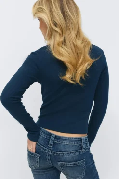Gina Tricot 14+ 2 in 1 ace rib cardigan Blå Discount