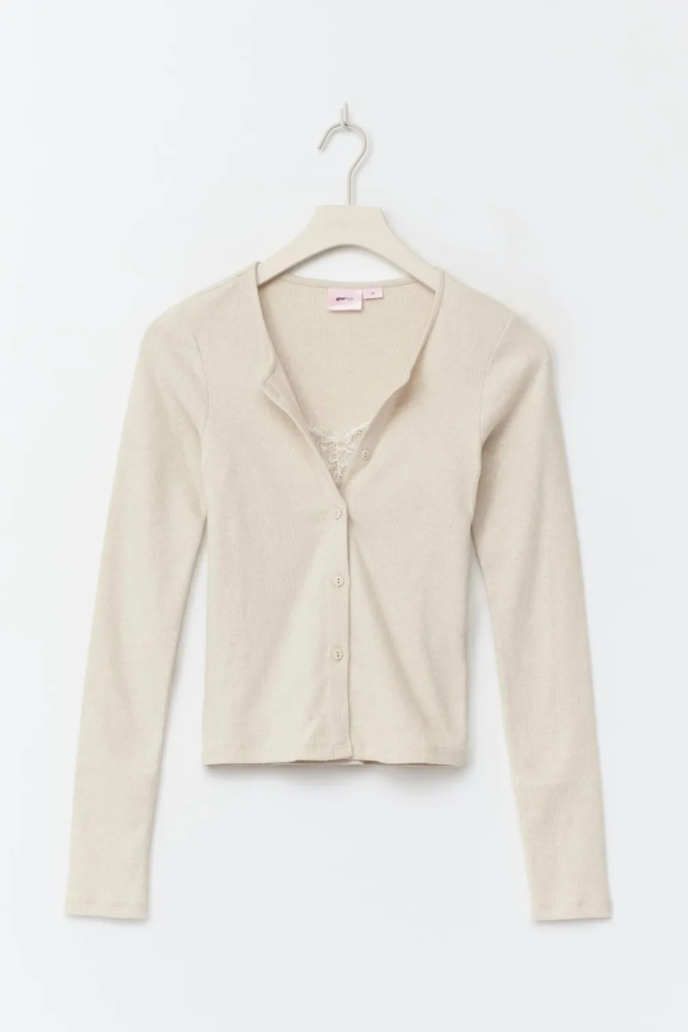 Gina Tricot 14+ 2 in 1 ace rib cardigan Hvit Online