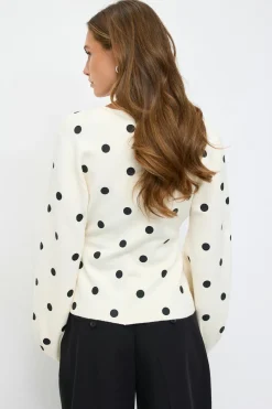 Gina Tricot Jacquard knitted cardigan Hvit Best