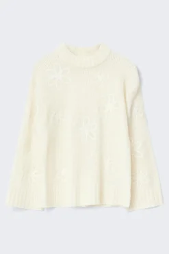 Gina Tricot Jacquard knitted weater Hvit Sale