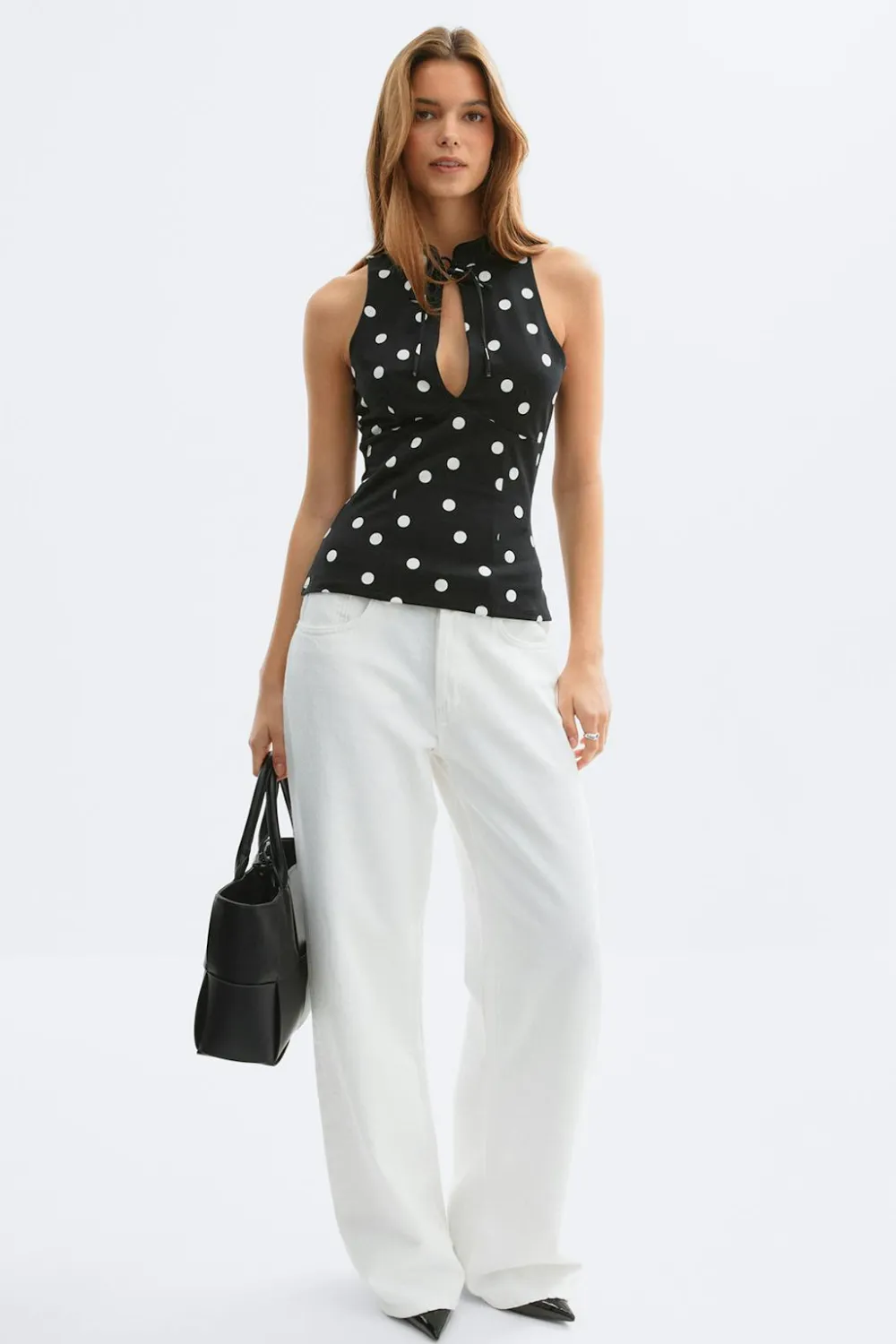 Gina Tricot Keyhoe tie top Svart Sale