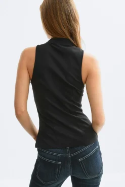 Gina Tricot Keyhoe tie top Svart Discount