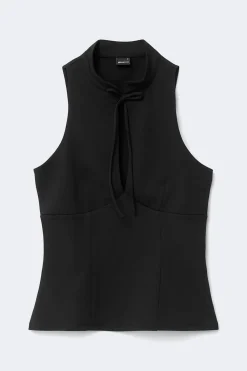 Gina Tricot Keyhoe tie top Svart Discount