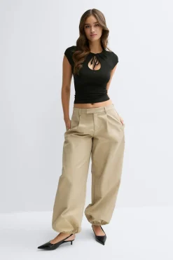 Gina Tricot Keyhoe top Svart Hot