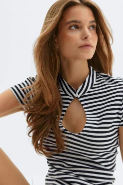 Gina Tricot Keyhoe top Svart Clearance