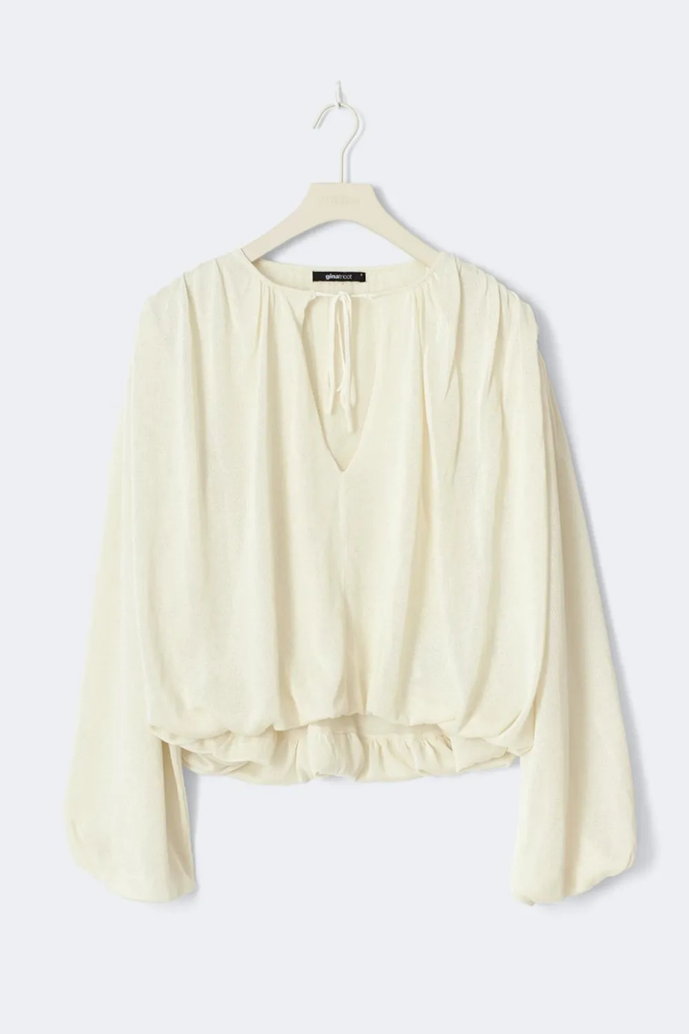 Gina Tricot Knitted baoon top Hvit Clearance
