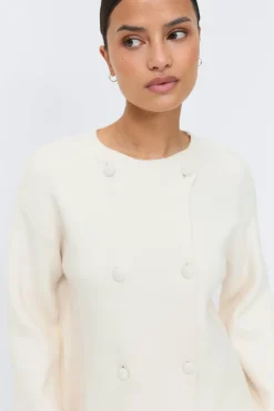 Gina Tricot Knitted button cardigan Hvit
