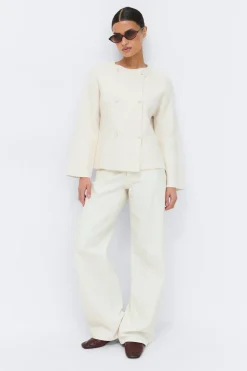Gina Tricot Knitted button cardigan Hvit