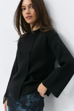 Gina Tricot Knitted button cardigan Svart