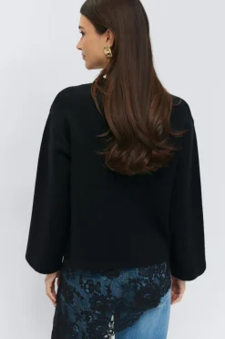Gina Tricot Knitted button cardigan Svart