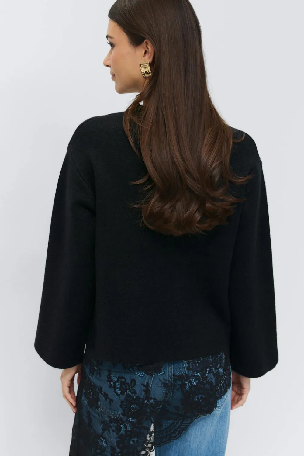 Gina Tricot Knitted button cardigan Svart