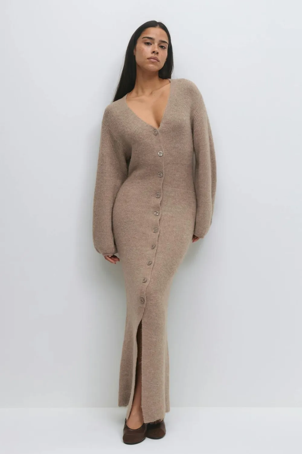 Gina Tricot Knitted button down dre Beige Hot