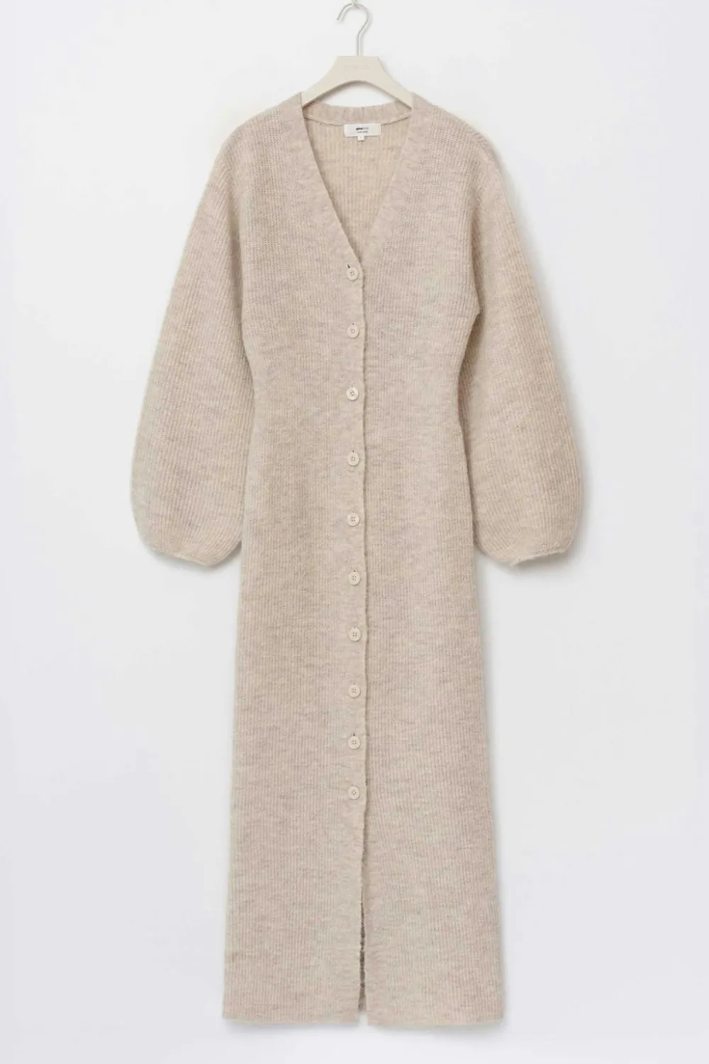 Gina Tricot Knitted button down dre Hvit Clearance