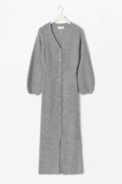Gina Tricot Knitted button down dre Grå Discount