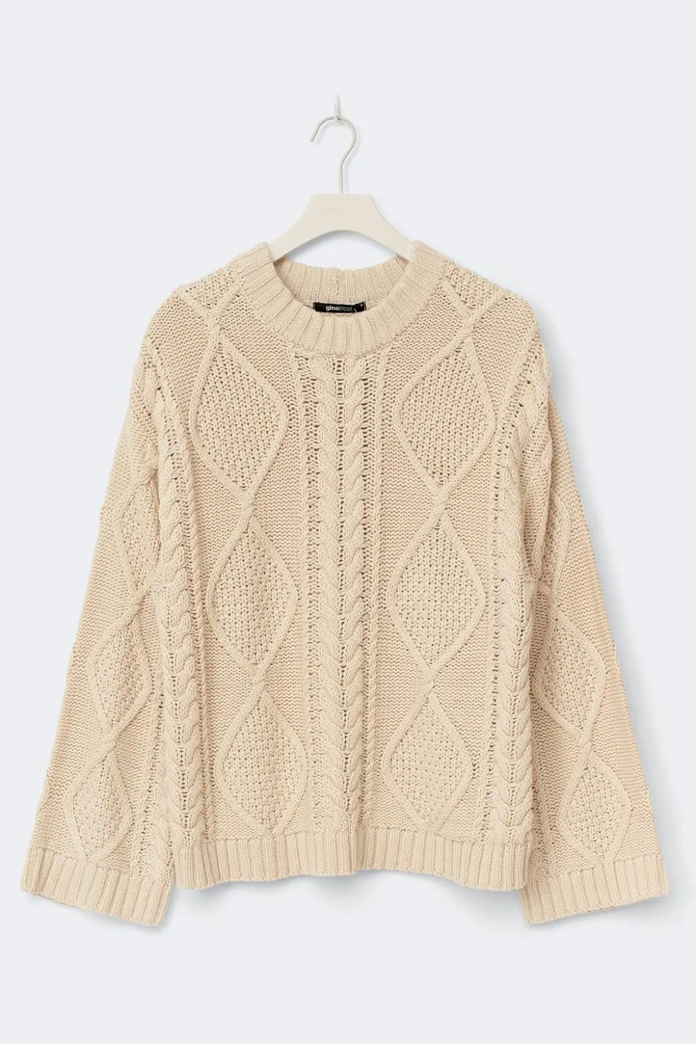 Gina Tricot Knitted cabe weater Beige Discount