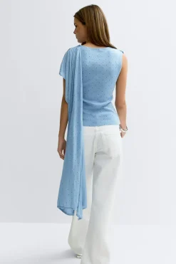 Gina Tricot Knitted cape top Blå Hot