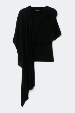 Gina Tricot Knitted cape top Svart