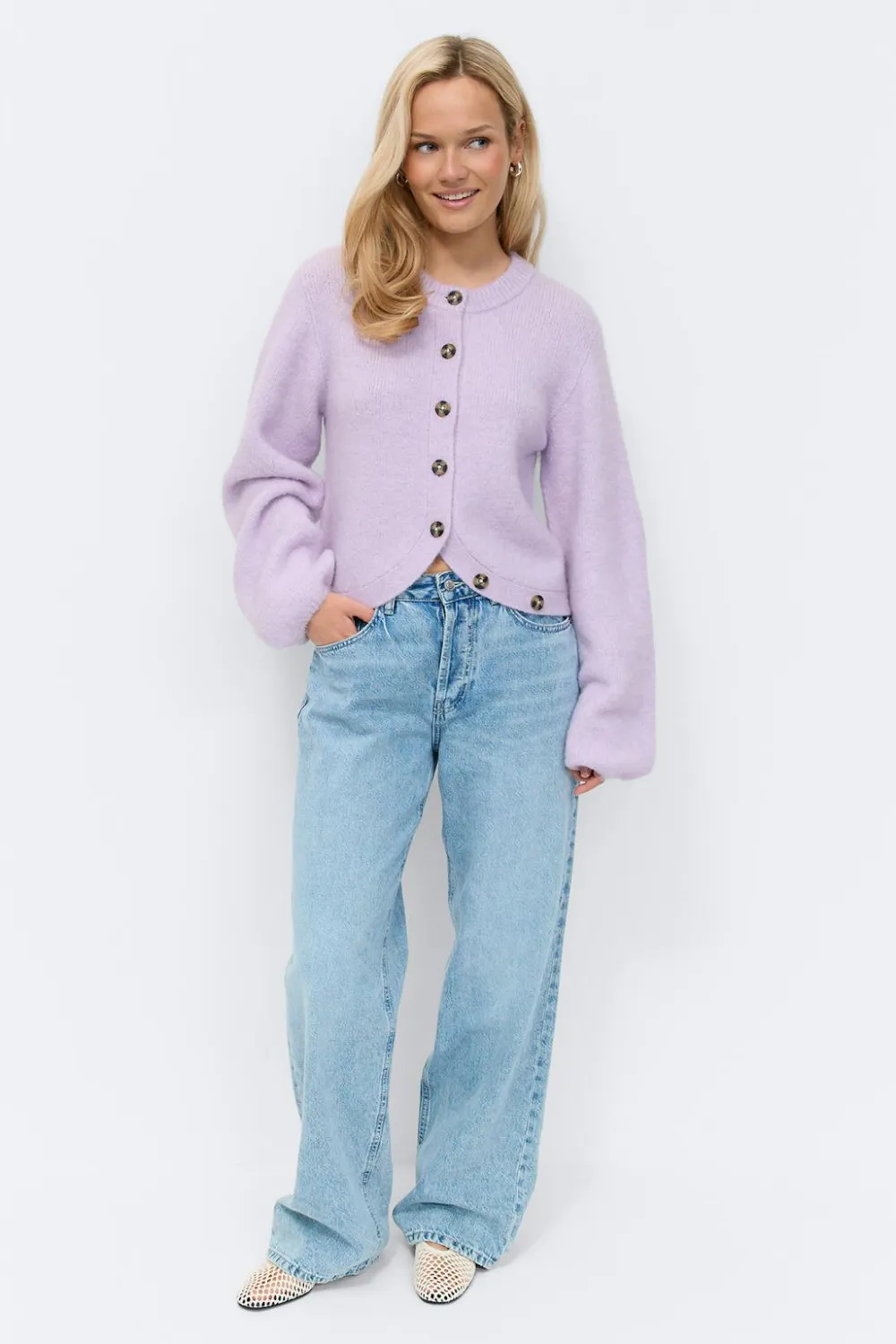 Gina Tricot Knitted cardigan Lilla Best