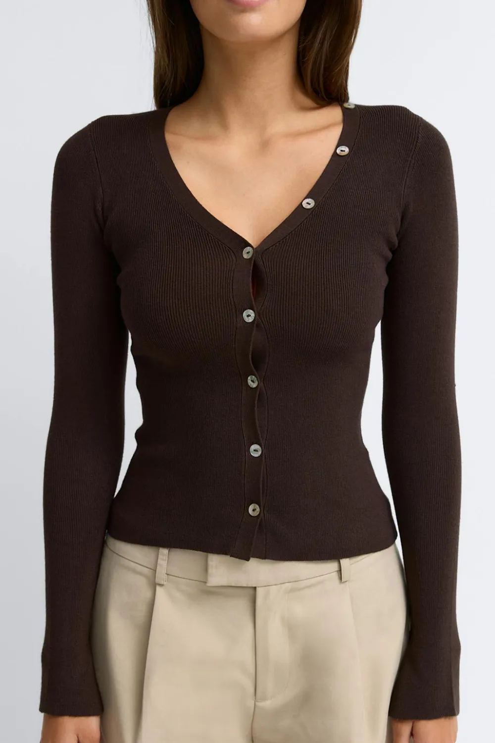 Gina Tricot Knitted cardigan Brun New