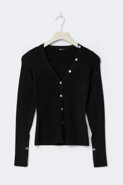 Gina Tricot Knitted cardigan Svart Outlet