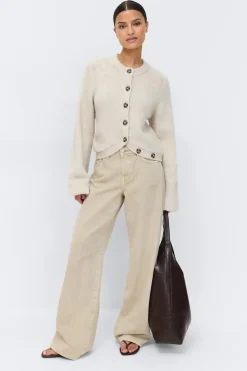 Gina Tricot Knitted cardigan Beige Outlet