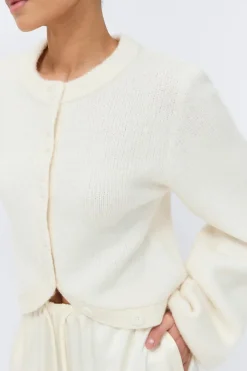 Gina Tricot Knitted cardigan Hvit