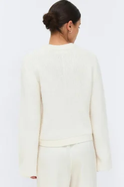 Gina Tricot Knitted cardigan Hvit