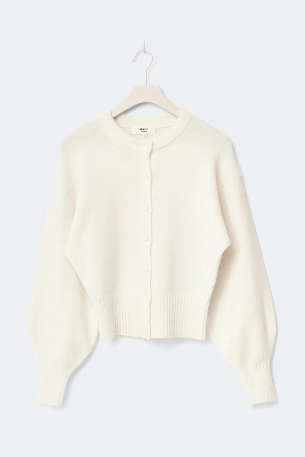 Gina Tricot Knitted cardigan Hvit Outlet
