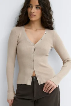 Gina Tricot Knitted cardigan Beige Online