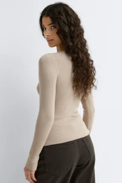 Gina Tricot Knitted cardigan Beige Online