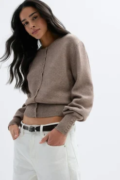 Gina Tricot Knitted cardigan Beige Best