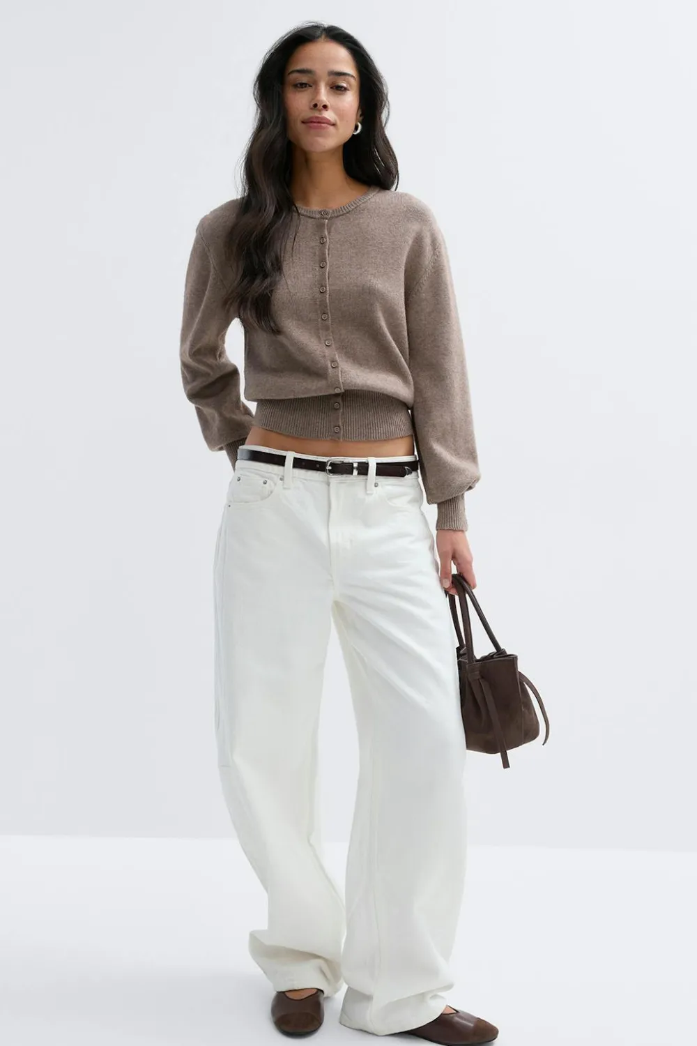 Gina Tricot Knitted cardigan Beige Best