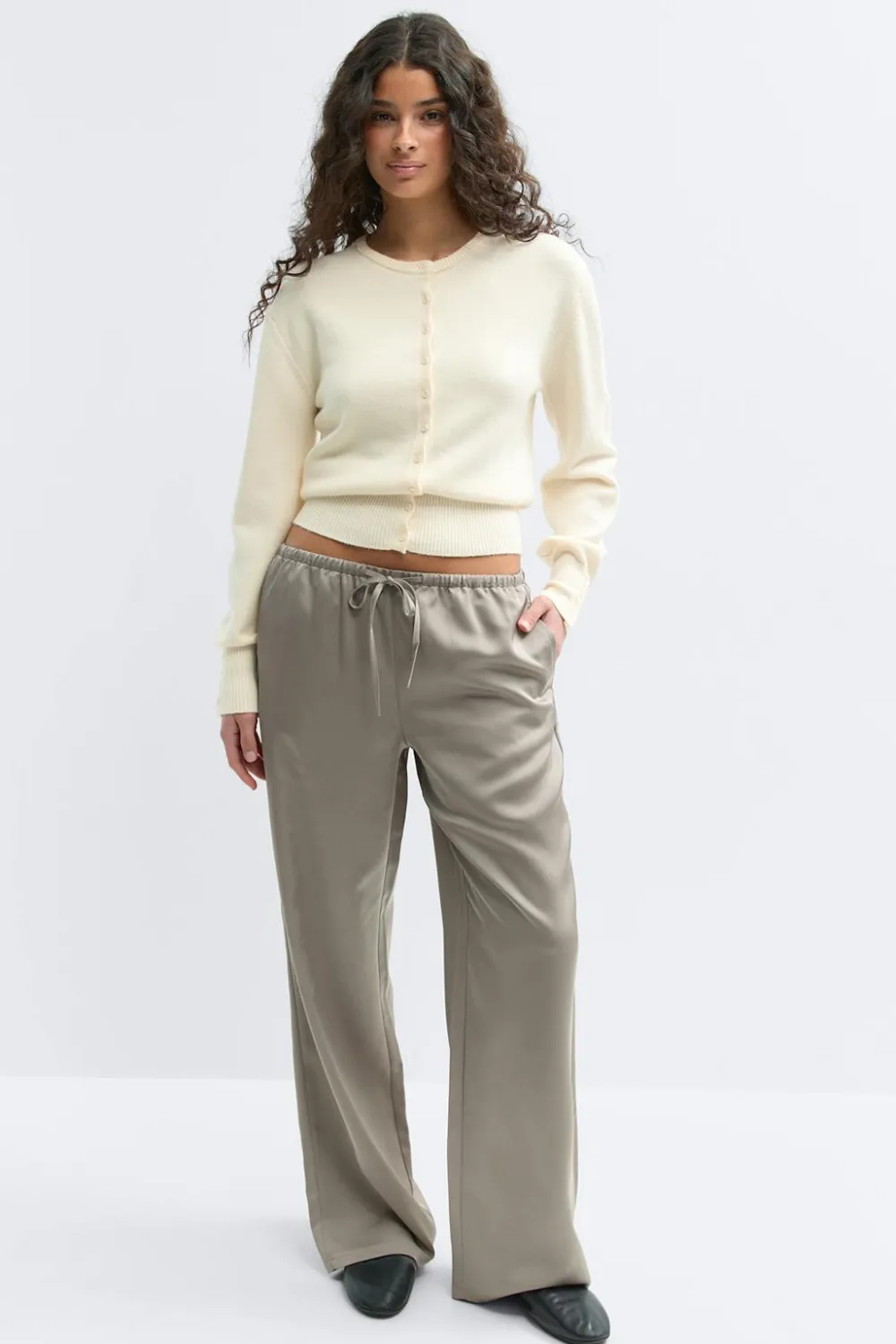 Gina Tricot Knitted cardigan Hvit Online