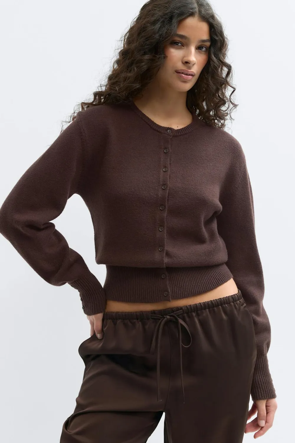 Gina Tricot Knitted cardigan Brun New