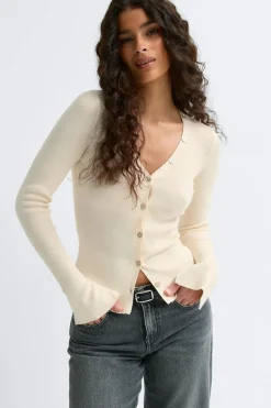 Gina Tricot Knitted cardigan Gul Clearance