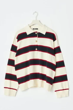Gina Tricot Knitted coar weater Hvit Discount