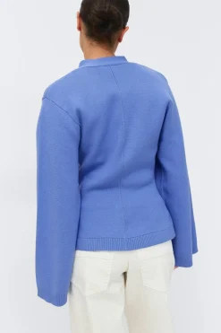 Gina Tricot Knitted cotton cardigan Blå Discount