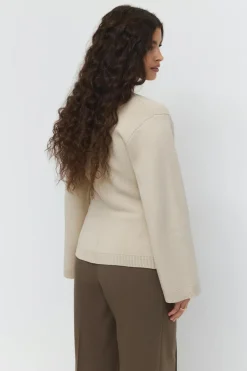 Gina Tricot Knitted cotton cardigan Beige Online