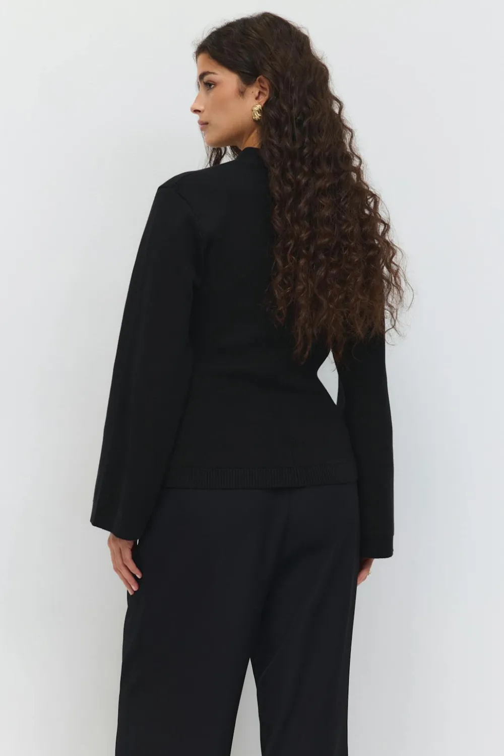 Gina Tricot Knitted cotton cardigan Svart Online