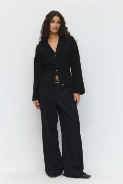 Gina Tricot Knitted cotton cardigan Svart Online