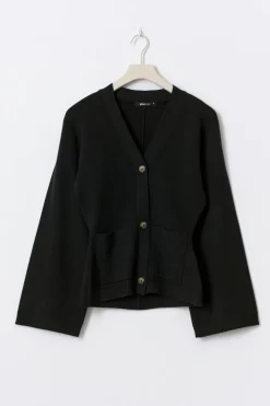 Gina Tricot Knitted cotton cardigan Svart Online