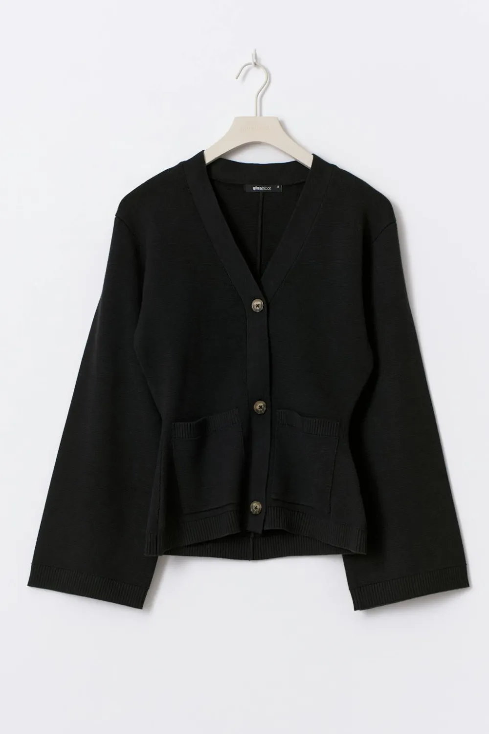 Gina Tricot Knitted cotton cardigan Svart Online
