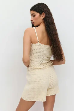 Gina Tricot Knitted cotton hort Gul Online