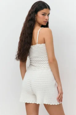 Gina Tricot Knitted cotton inget Hvit Sale