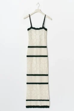 Gina Tricot Knitted crochet dre Hvit Online