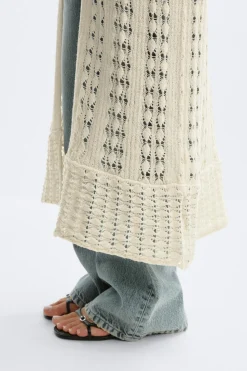 Gina Tricot Knitted crochet dre Hvit Outlet