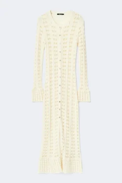 Gina Tricot Knitted crochet dre Hvit Outlet